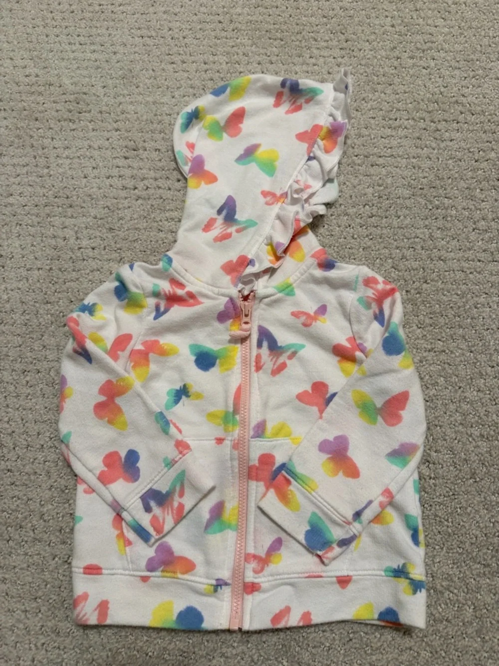 Cat & Jack Butterfly Zipper Hoodie - 12 M